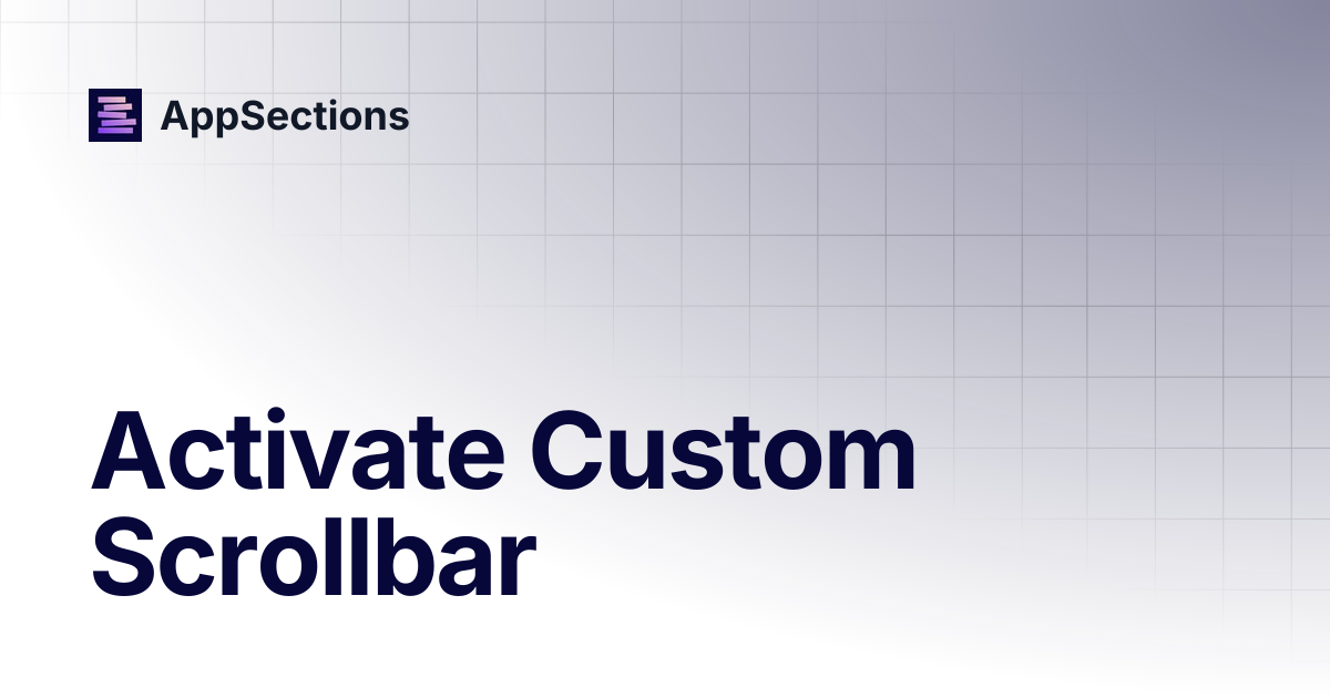 Activate Custom Scrollbar | AppSections
