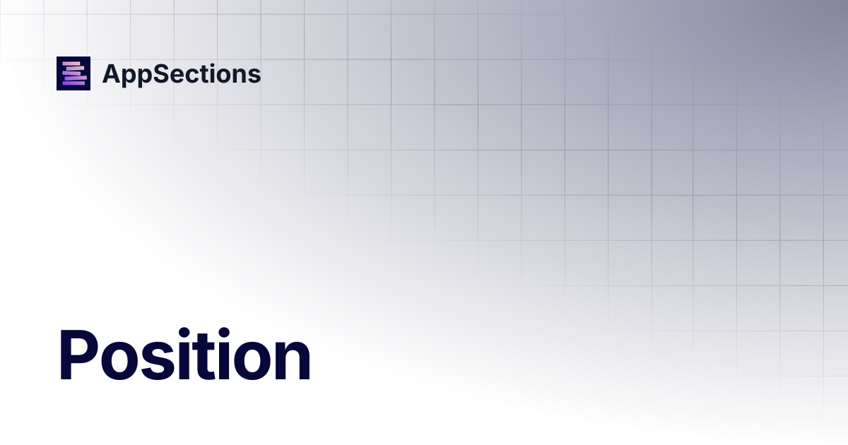 Position | AppSections